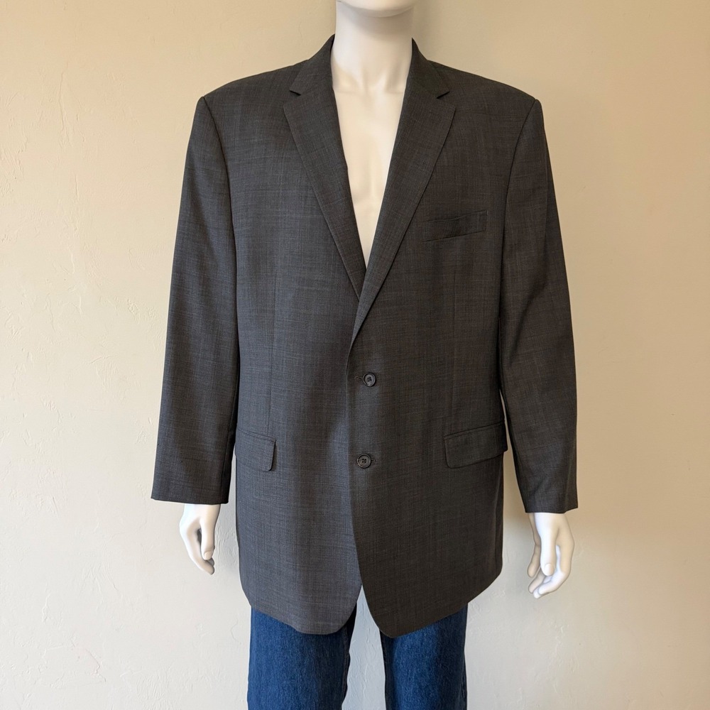 Lauren Ralph Lauren Mens 50L Blazer Charcoal Gray 100% Wool 2-Button Sport Coat